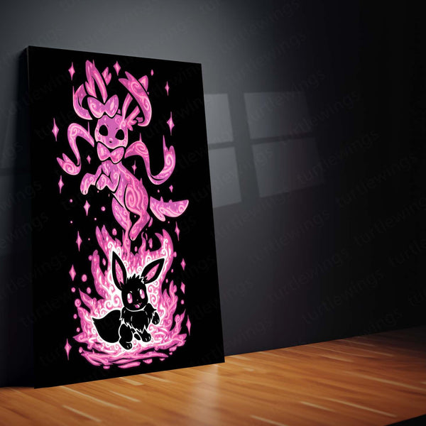 Anime Metal Poster | The Fairy Evolution Within | Pokemon Fairy Awakening Metal Frame Inner Light, Grace & Transformation Wall Art