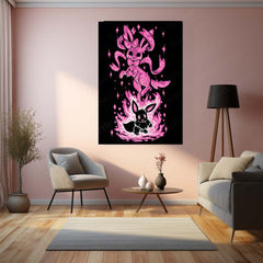 Anime Metal Poster | The Fairy Evolution Within | Pokemon Fairy Awakening Metal Frame Inner Light, Grace & Transformation Wall Art