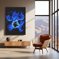 Anime Metal Poster | The Ferocious Water Within | Pokemon-Inspired Evolution Metal Frame Inner Power, Flow & Aquatic Awakening Wall Art