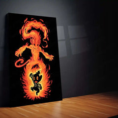 Anime Metal Poster | The Fire Ape Within | Pokemon Evolution Fury Metal Frame Primal Flame, Power & Battle Awakening Wall Art - TURTLEWINGS 