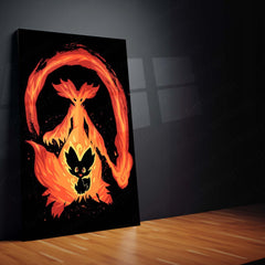 Anime Metal Poster | The Fire Mage Within | Pokemon Evolution Flame Metal Frame Inner Mastery, Arcane Fire & Awakening Wall Art