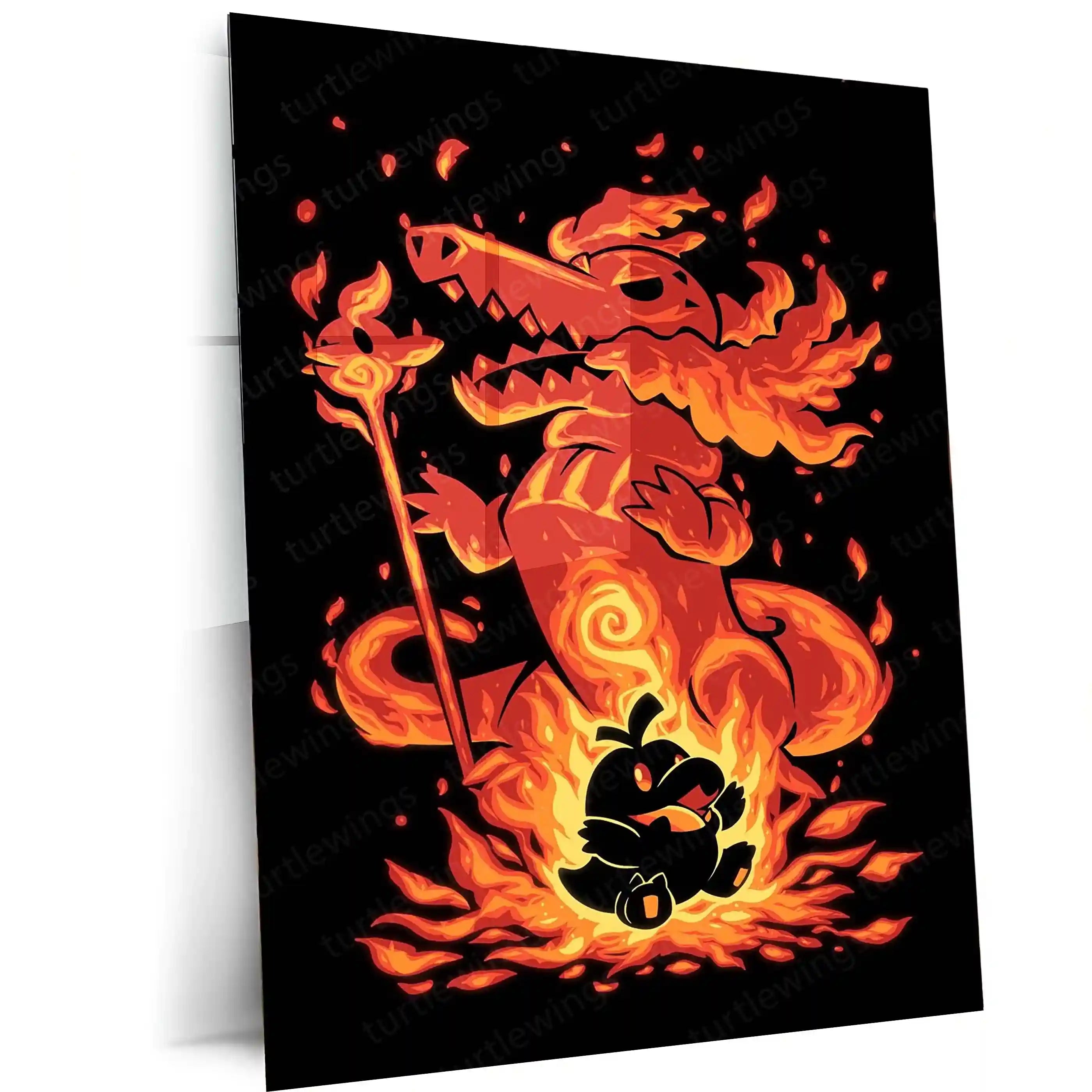 Anime Metal Poster | The Fire Singer Within | Pokemon Evolution Flame ...