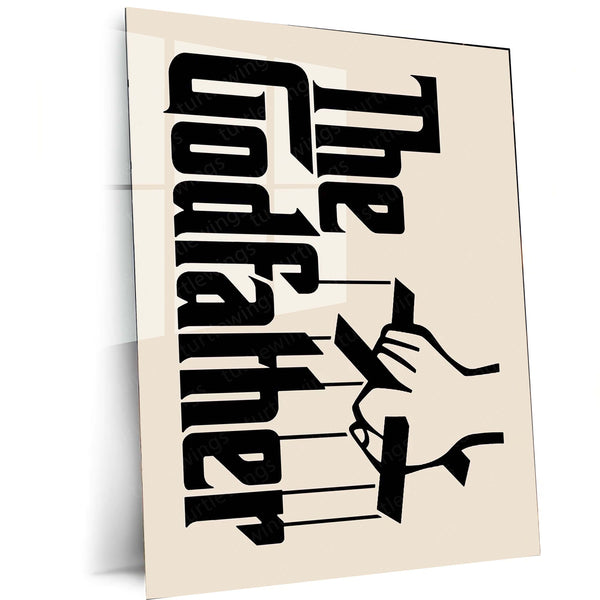 Movies & Series Metal Poster | The Godfather – Minimalist Movie Poster (Black Iconic Design) Metal Poster | Classic Film Wall Frame