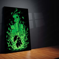 Anime Metal Poster | The Grass Flower Within | Pokemon Nature Evolution Metal Frame Growth, Renewal & Inner Bloom Wall Art