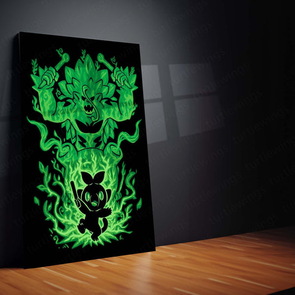 Anime Metal Poster | The Grass Gorilla Within | Pokemon Nature Awakening Metal Frame  Primal Strength, Growth & Earthbound Power Wall Art