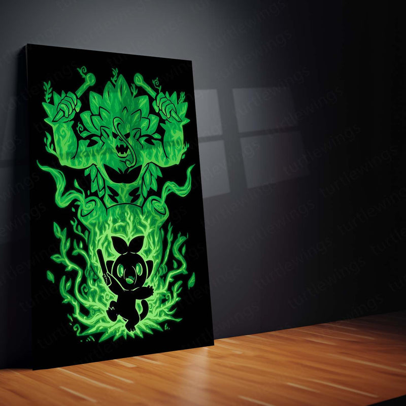 Anime Metal Poster | The Grass Gorilla Within | Pokemon Nature Awakening Metal Frame  Primal Strength, Growth & Earthbound Power Wall Art