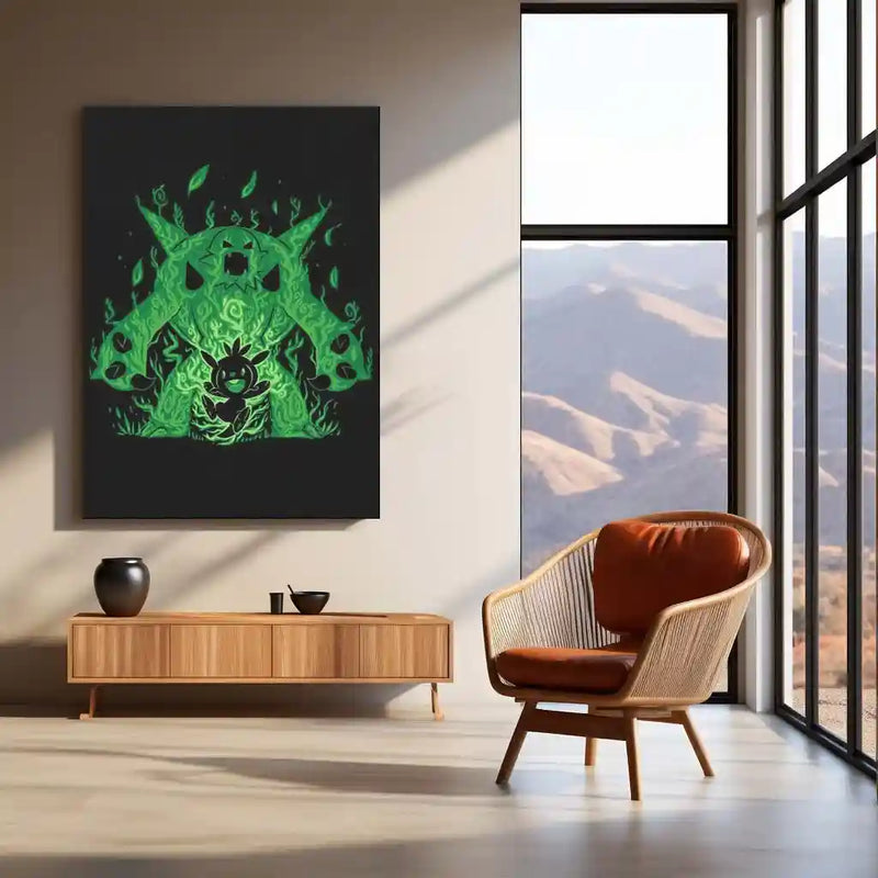 Anime Metal Poster | The Grass Knight Within | Pokemon Evolution Valor Metal Frame Nature, Honor & Growth Wall Art - TURTLEWINGS 