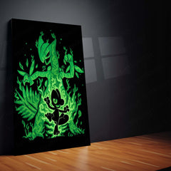 Anime Metal Poster | The Grass Lizard Within | Pokemon Nature Evolution Metal Frame  Growth, Agility & Inner Awakening Wall Art