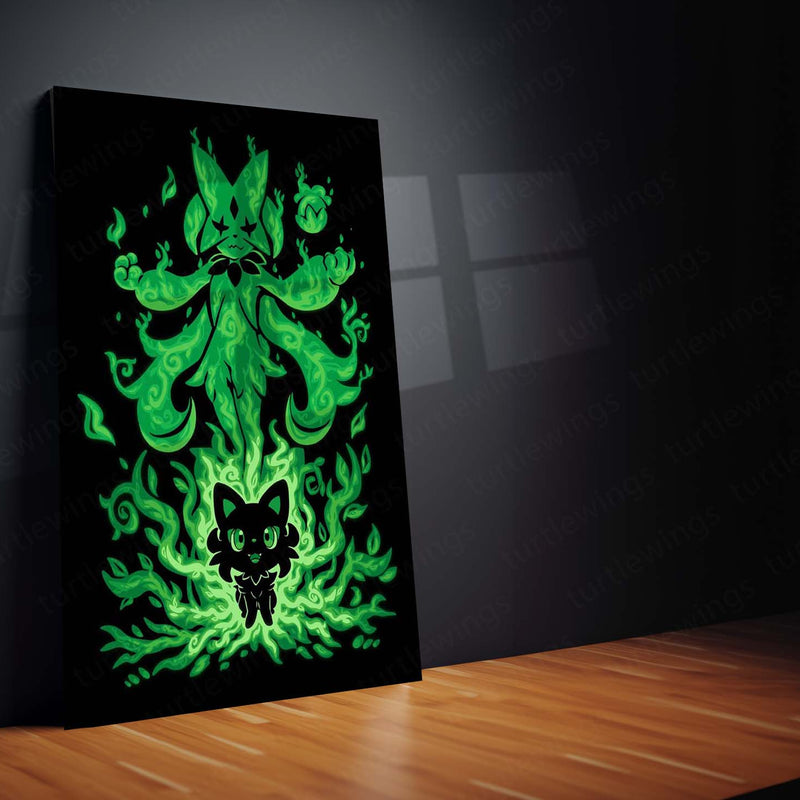 Anime Metal Poster | The Grass Magician Within | Pokemon Nature Awakening Metal Frame Growth, Wisdom & Elemental Mastery Wall Art