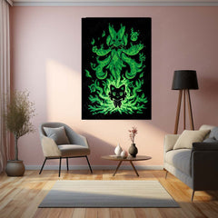 Anime Metal Poster | The Grass Magician Within | Pokemon Nature Awakening Metal Frame Growth, Wisdom & Elemental Mastery Wall Art