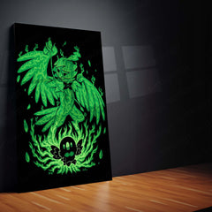 Anime Metal Poster | The Grass Owl Within | Pokemon Nature Awakening Metal Frame Wisdom, Growth & Silent Power Wall Art