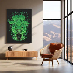 Anime Metal Poster | The Grass Saur Within | Pokemon Evolution Energy Metal Frame Growth, Nature & Inner Strength Wall Art - TURTLEWINGS 