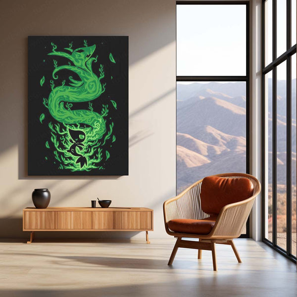 Anime Metal Poster | The Grass Snake Within | Pokemon Evolution Nature Metal Frame  Growth, Elegance & Inner Awakening Wall Art