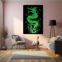 Anime Metal Poster | The Grass Snake Within | Pokemon Evolution Nature Metal Frame  Growth, Elegance & Inner Awakening Wall Art