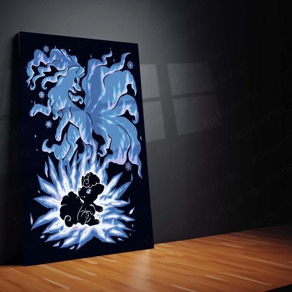 Anime Metal Poster | The Ice-Tailed Fox Within | Frozen Awakening Pokemon Metal Frame  Inner Calm, Arctic Grace & Silent Evolution Wall Art