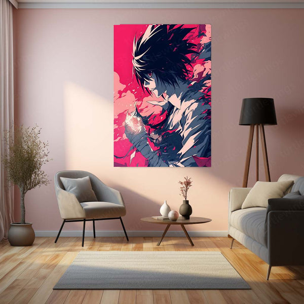 Anime Metal Poster | The Master Detective of Death Note – L Metal Poster | Gothic Anime Wall Frame