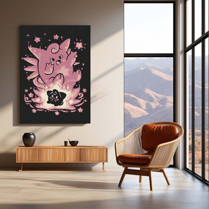 Anime Metal Poster | The Moon Fairy Within | Lunar Awakening Pokemon Metal Frame  Inner Wonder, Gentle Magic & Silent Power Wall Art