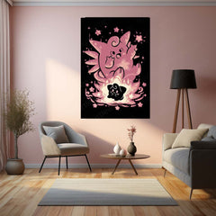 Anime Metal Poster | The Moon Fairy Within | Lunar Awakening Pokemon Metal Frame  Inner Wonder, Gentle Magic & Silent Power Wall Art