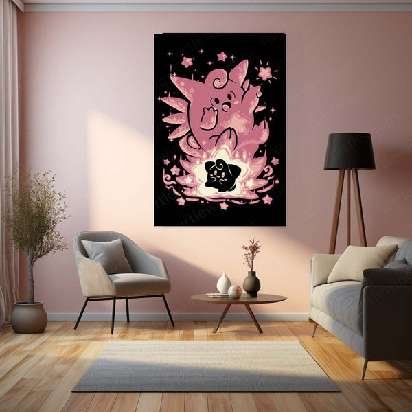 Anime Metal Poster | The Moon Fairy Within | Lunar Awakening Pokemon Metal Frame  Inner Wonder, Gentle Magic & Silent Power Wall Art