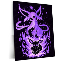 Anime Metal Poster | The Psychic Evolution Within | Mind Awakening Pokemon Metal Frame  Inner Clarity, Psychic Power & Silent Focus Wall Art