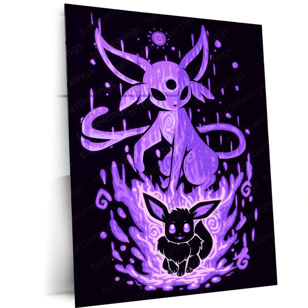 Anime Metal Poster | The Psychic Evolution Within | Mind Awakening Pokemon Metal Frame  Inner Clarity, Psychic Power & Silent Focus Wall Art