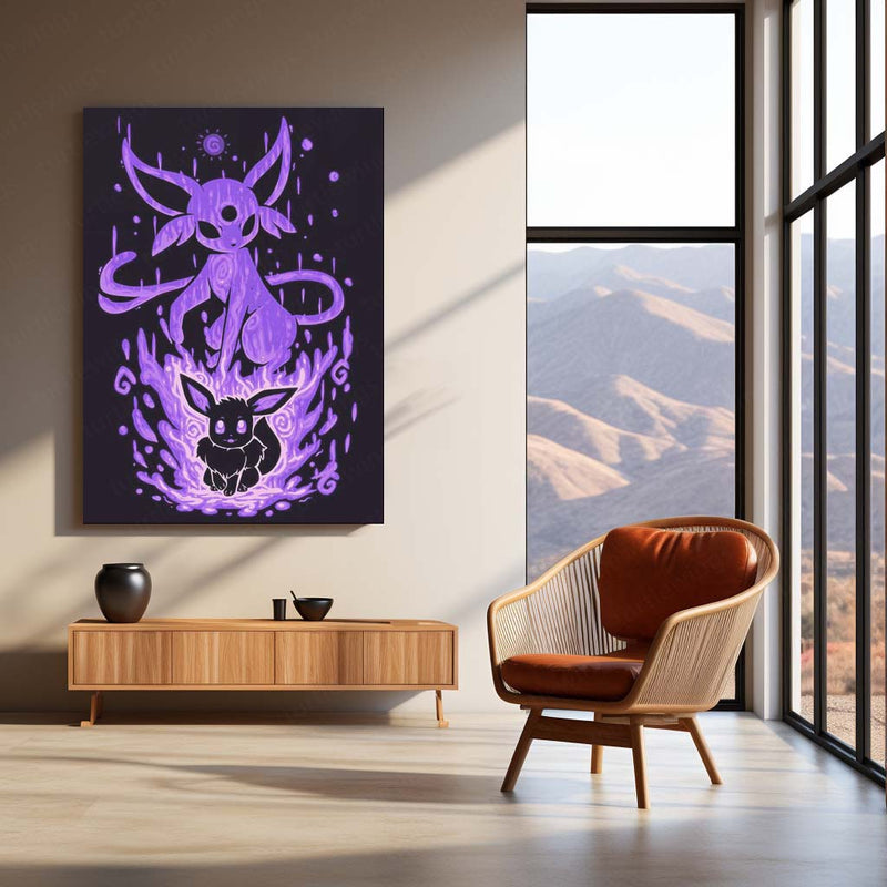 Anime Metal Poster | The Psychic Evolution Within | Mind Awakening Pokemon Metal Frame  Inner Clarity, Psychic Power & Silent Focus Wall Art