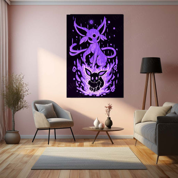 Anime Metal Poster | The Psychic Evolution Within | Mind Awakening Pokemon Metal Frame  Inner Clarity, Psychic Power & Silent Focus Wall Art