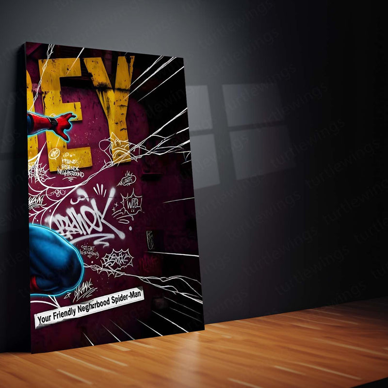 Superhero Metal Poster Set of 3 | Spider-Man | The Spidey Graffiti Action Triptych Wall Art – product image 5