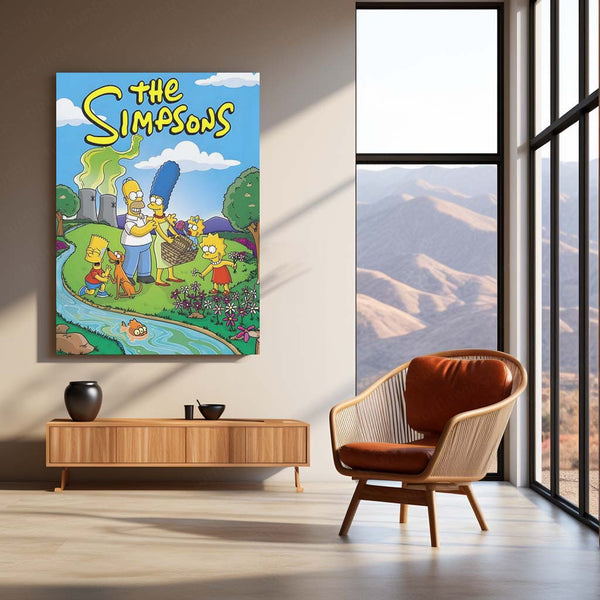 The Simpsons Family Poster – Classic Cartoon Wall Art | Iconic Metal Frame