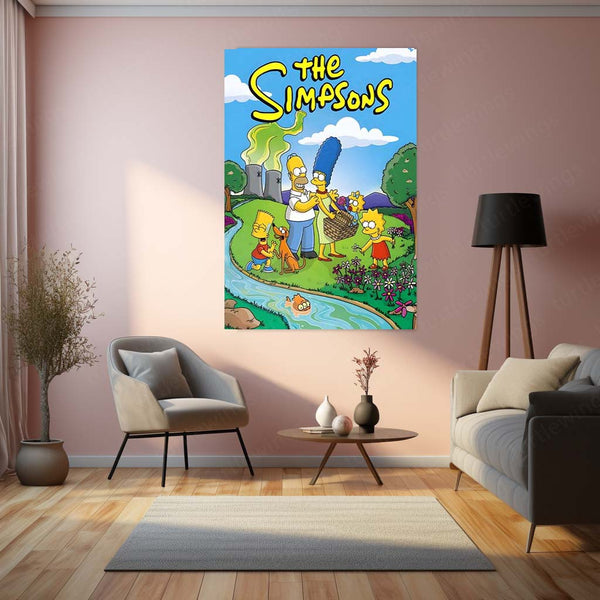 The Simpsons Family Poster – Classic Cartoon Wall Art | Iconic Metal Frame