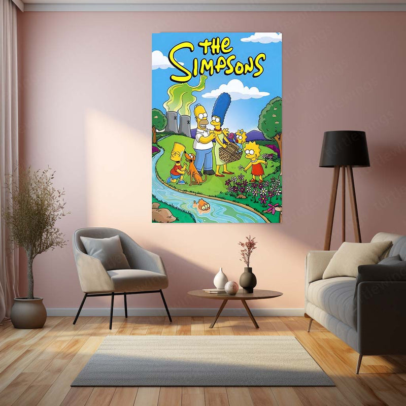 The Simpsons Family Poster – Classic Cartoon Wall Art | Iconic Metal Frame