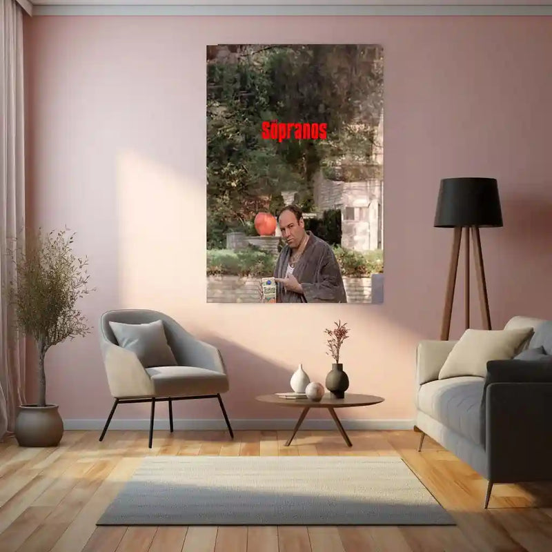 Movies & Series Metal Poster | The Sopranos Metal Poster | Tony Soprano Iconic Scene Wall Art | Crime Drama Series Poster | Minimal Mafia Decor - TURTLEWINGS 