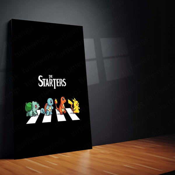 The Starters Pokémon Metal Poster | Classic Starter Pokémon Crossing Wall Art