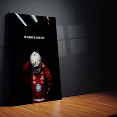 Quote Metal Poster | Lewis Hamilton – The Vision Won’t Let Me Sleep Metal Frame Relentless Focus & Obsession Mindset Quote Wall Art | Formula 1 Inspiration Metal Poster
