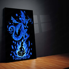 Anime Metal Poster | The Water Chameleon Within | Fluid Awakening Pokemon Metal Frame  Inner Adaptability, Silent Precision & Calm Power Wall Art