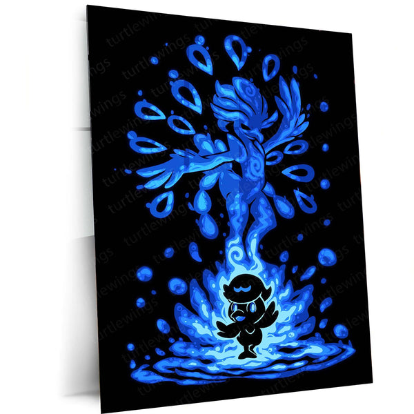 Anime Metal Poster | The Water Dancer Within | Flowing Grace Pokemon Metal Frame  Inner Rhythm, Fluid Elegance & Silent Strength Wall Art