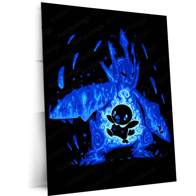 Anime Metal Poster | The Water Emperor Within | Sovereign Awakening Pokemon Metal Frame  Inner Resolve, Royal Power & Unbreakable Will Wall Art