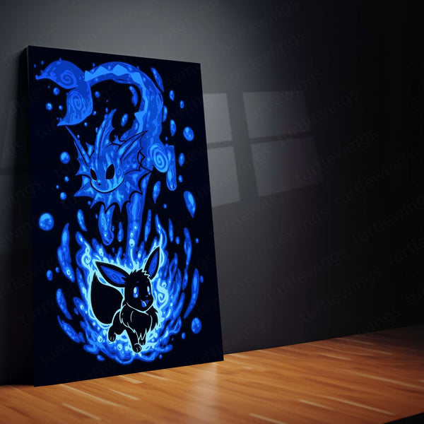 Anime Metal Poster | The Water Evolution Within | Ocean Awakening Pokemon Metal Frame  Inner Flow, Adaptive Power & Silent Strength Wall Art