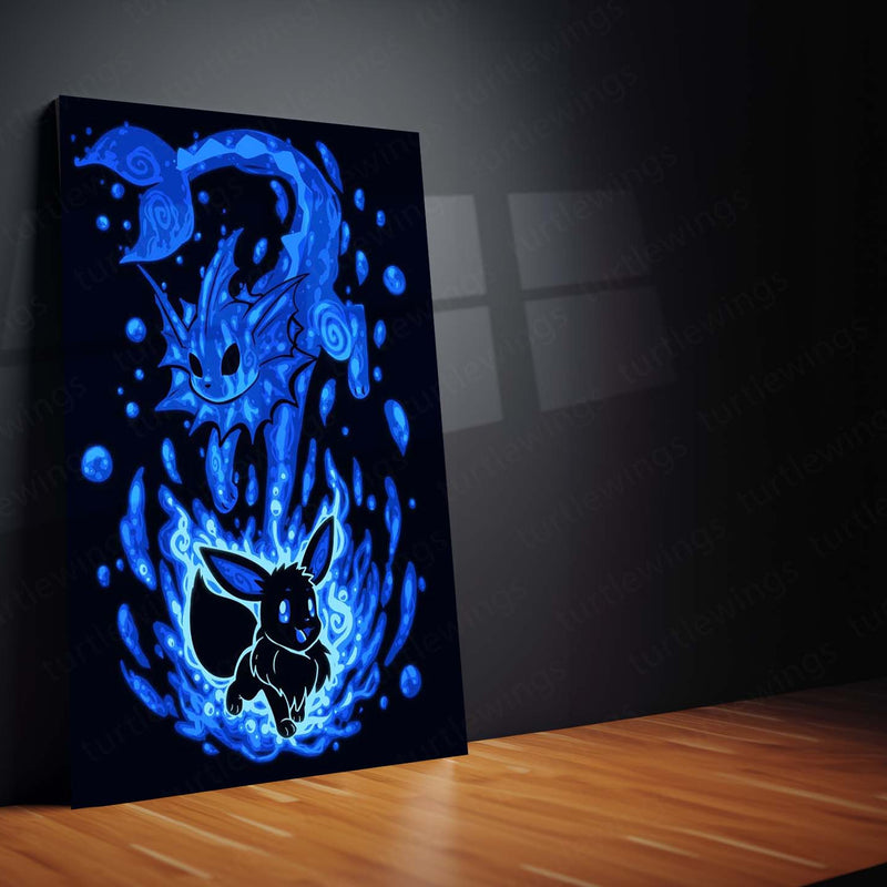 Anime Metal Poster | The Water Evolution Within | Ocean Awakening Pokemon Metal Frame  Inner Flow, Adaptive Power & Silent Strength Wall Art