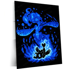 Anime Metal Poster | The Water Mermaid Within | Siren Awakening Pokemon Metal Frame  Inner Expression, Fluid Grace & Confident Power Wall Art