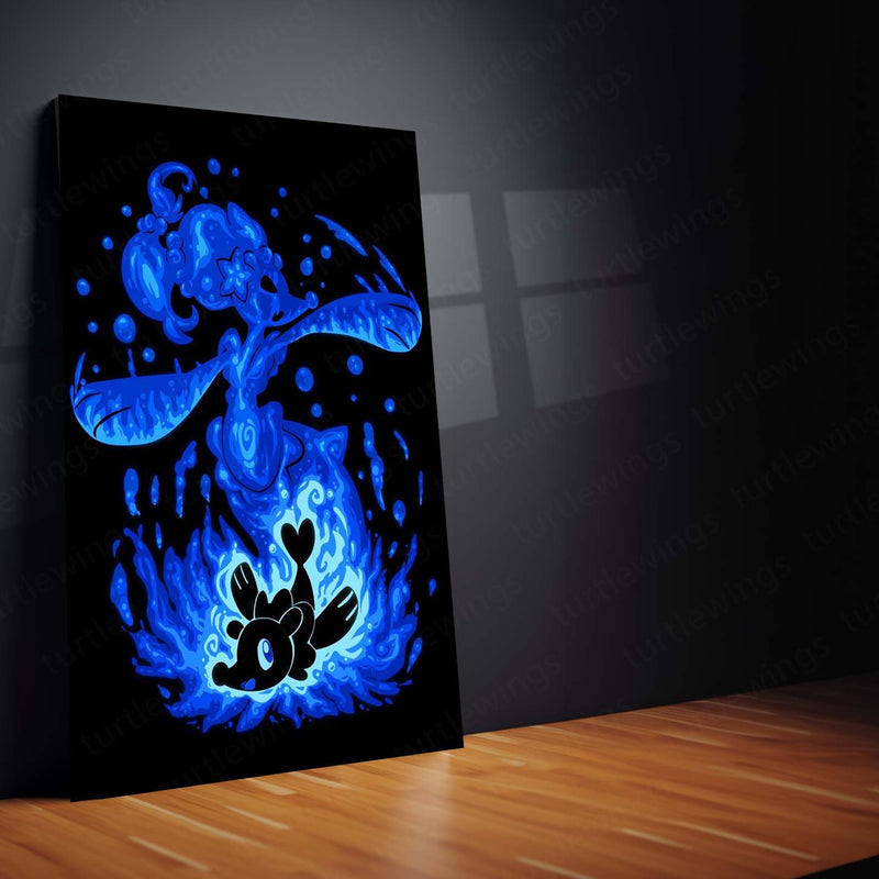 Anime Metal Poster | The Water Mermaid Within | Siren Awakening Pokemon Metal Frame  Inner Expression, Fluid Grace & Confident Power Wall Art