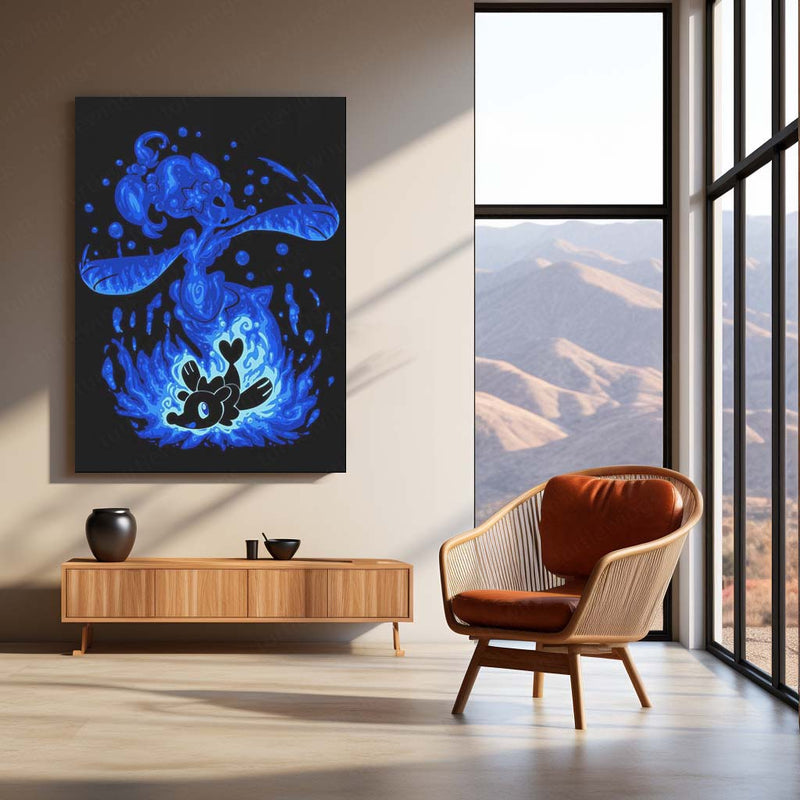 Anime Metal Poster | The Water Mermaid Within | Siren Awakening Pokemon Metal Frame  Inner Expression, Fluid Grace & Confident Power Wall Art