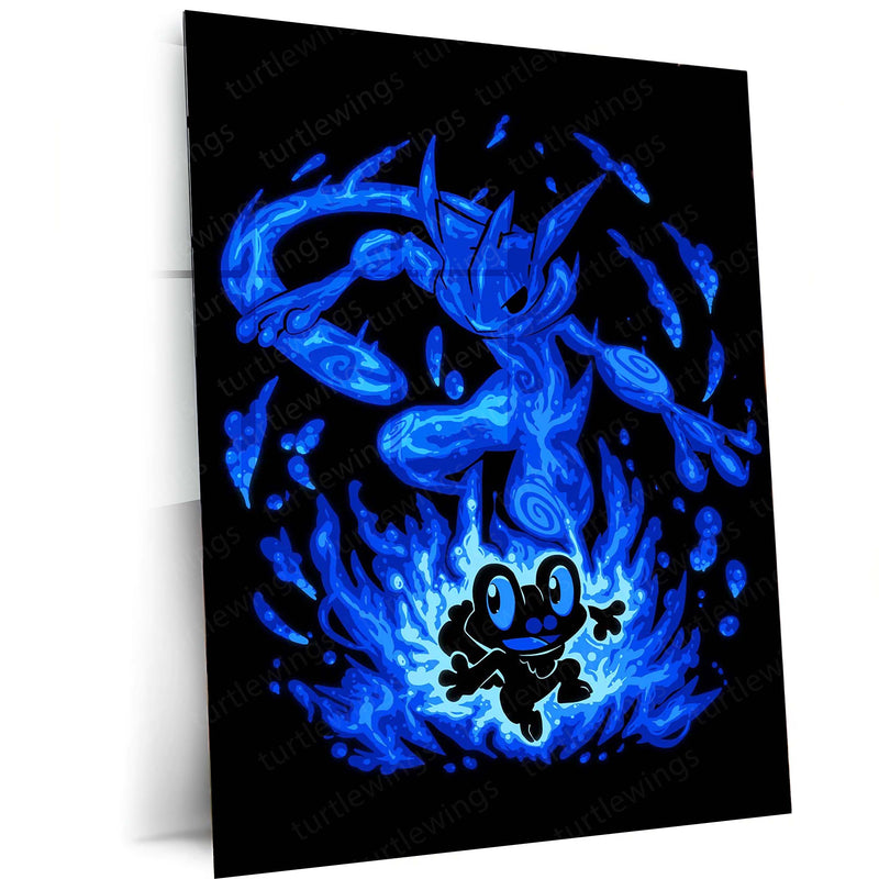 Anime Metal Poster | The Water Ninja Within | Shadow Awakening Pokemon Metal Frame  Inner Discipline, Silent Speed & Focused Power Wall Art