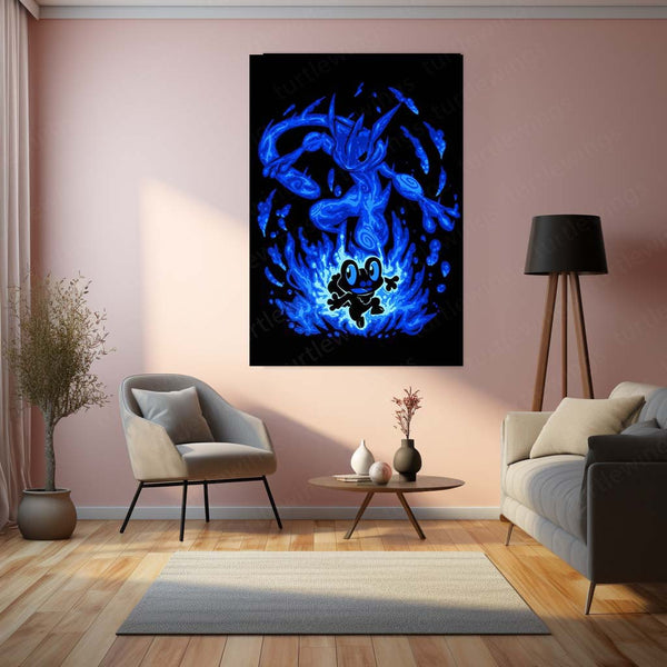 Anime Metal Poster | The Water Ninja Within | Shadow Awakening Pokemon Metal Frame  Inner Discipline, Silent Speed & Focused Power Wall Art