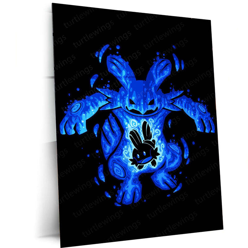 Anime Metal Poster | The Waterkip Within | Primal Awakening Pokemon Metal Frame  Inner Power, Unbreakable Growth & Silent Strength Wall Art