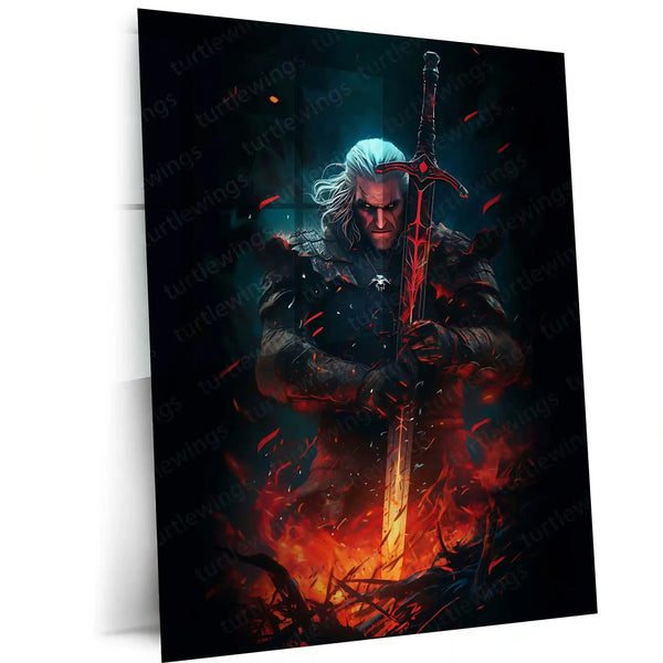 The Witcher Metal Frame | Geralt of Rivia Wall Art | Premium HD Metal Poster