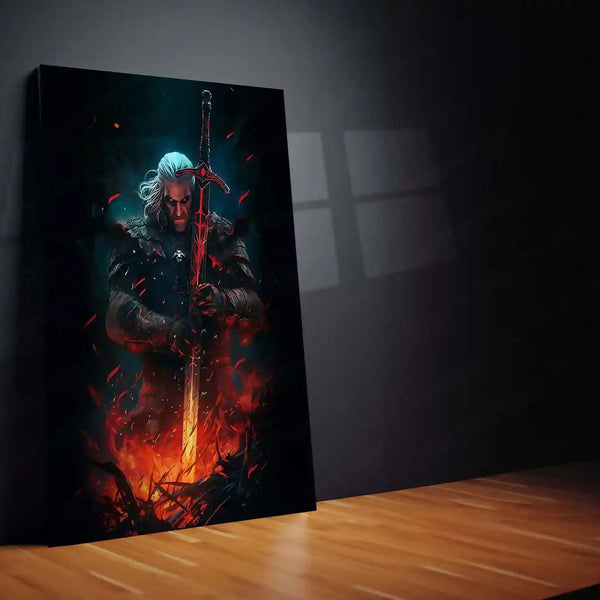 The Witcher Metal Frame | Geralt of Rivia Wall Art | Premium HD Metal Poster