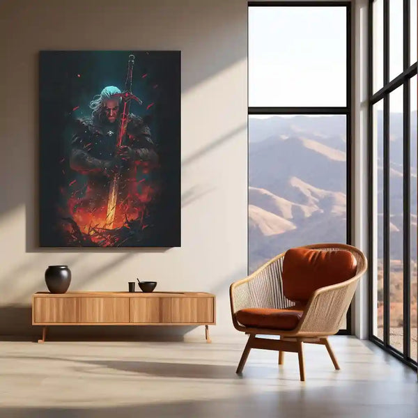 The Witcher Metal Frame | Geralt of Rivia Wall Art | Premium HD Metal Poster