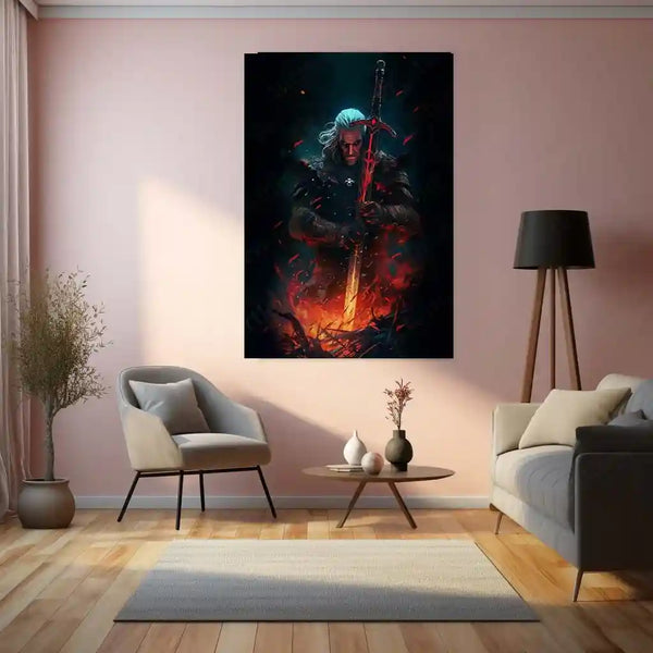 The Witcher Metal Frame | Geralt of Rivia Wall Art | Premium HD Metal Poster
