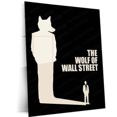 Movies & Series Metal Poster | The Wolf of Wall Street – Minimalist Wolf Silhouette Metal Poster | Movie-Inspired Wall Frame